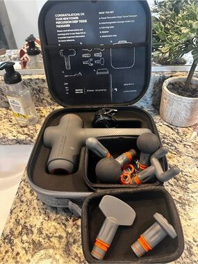Sharper Image Percussion Deep Tissue Massager with Carrying Case and Attachments